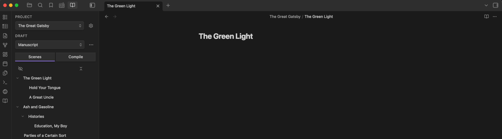 The galley: many scenes edited as one continuous document